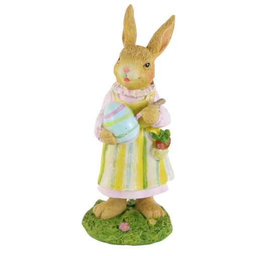 Figurina Iepuras cu ou 18 CM, din rasina, fata/baiat
