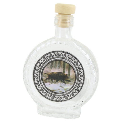 Plosca din sticla cu abtibild metalic 100 ml, Mistret