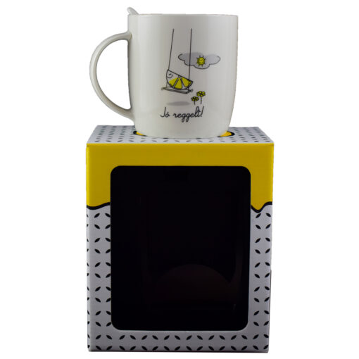Cana cu lingurita 330 ml "Jo reggelt", in cutie decorativa