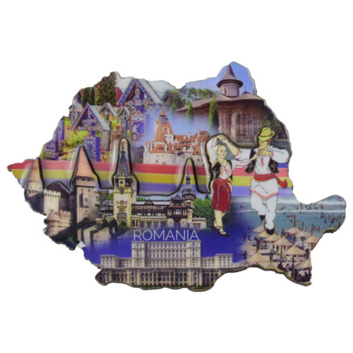 Magnet pentru frigider in forma de harta realizat din lemn - Design Romania - 2 modele