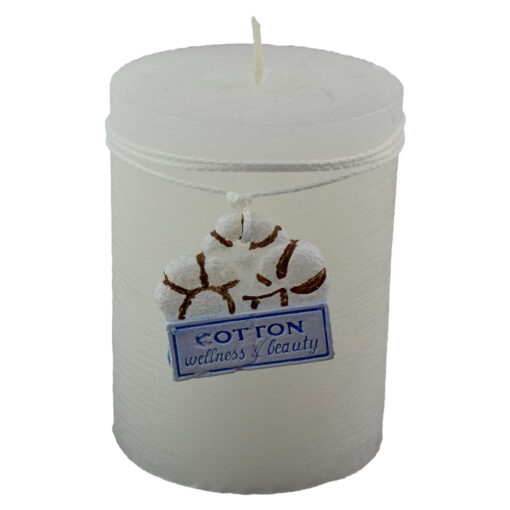 Lumanare parfumata cilindrica - Design Cotton, aroma de Flori de bumbac