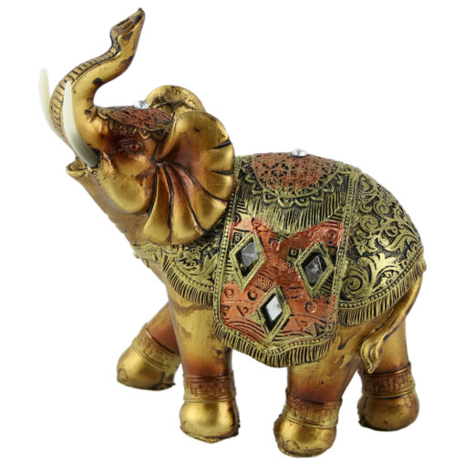 Figurina elefant din rasina aurie 16 CM