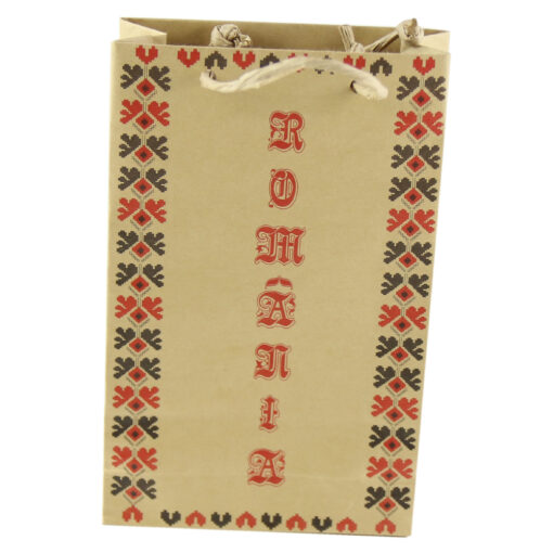 Punga cadou din hartie 12x18 CM - Romania & Motive traditionale