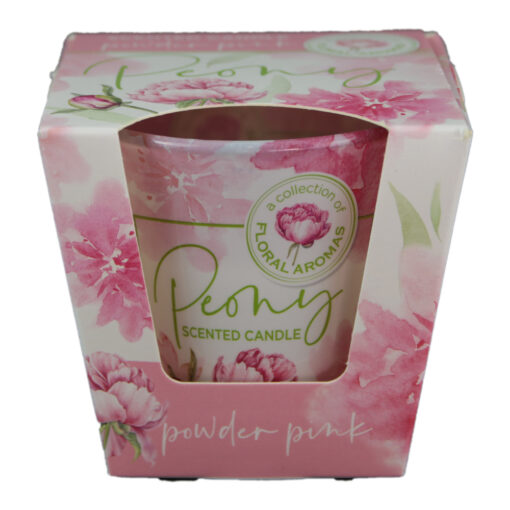 Lumanare parfumata in pahar Peony Royal Pink/Powder Pink 8x7 CM