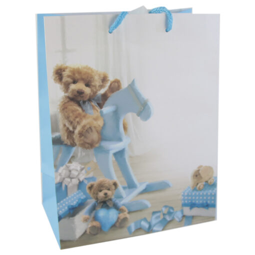 Punga cadou din hartie 18x23 CM - Ursulet Albastru