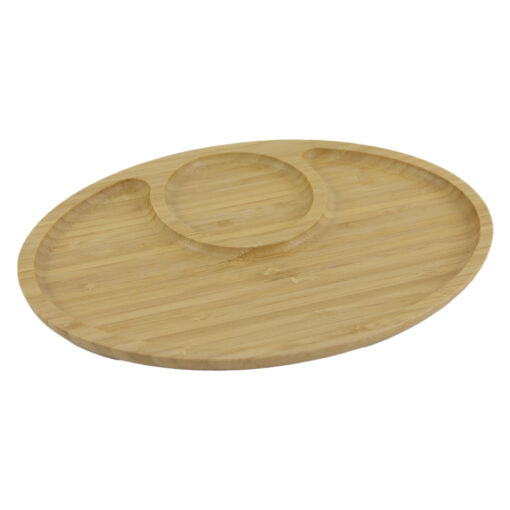 Platou compartimentat din bambus 28x19 CM
