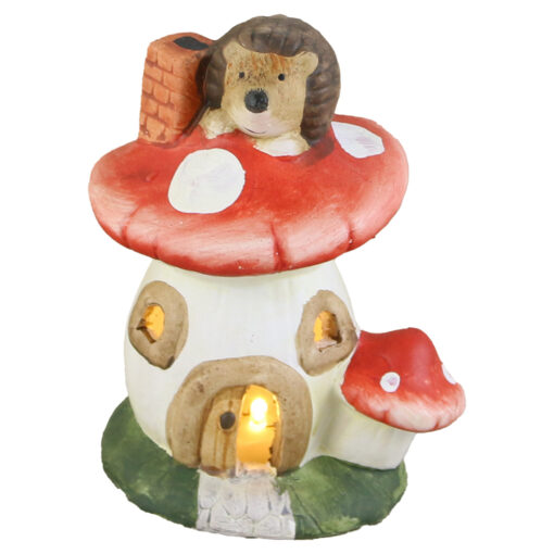 Candela Casuta ciuperca din ceramica cu led 15 CM, Arici