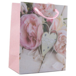 Punga cadou din hartie 18x23 CM - Rose inima
