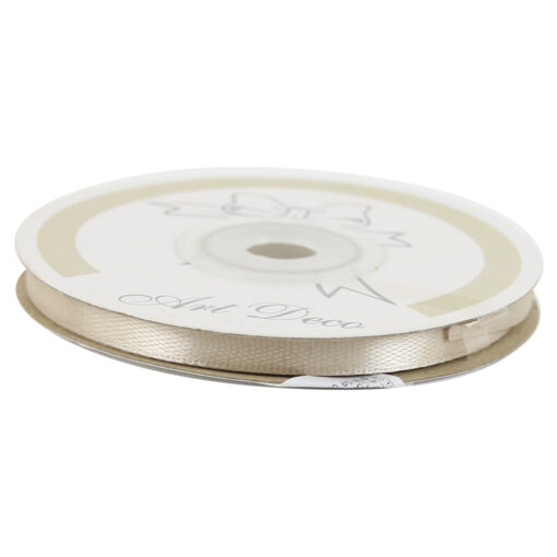 Rola panglica satin Crem 6 mm x 25 m