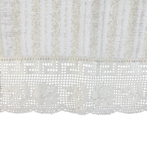 Perdea rustica din bumbac 160x180 CM, cu dantela trandafiri