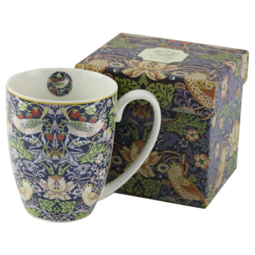 Cana portelan 380 ml "Strawberry Thief Blue" de William Morris