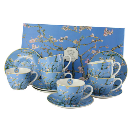 Set 6 cesti cu farfurii din portelan 280 ml "Almond Blossom" de Van Gogh