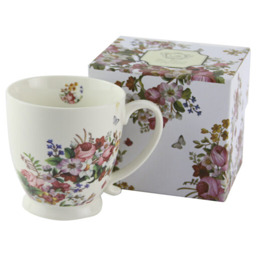 Cana portelan 380 ml "Vintage Flowers White"