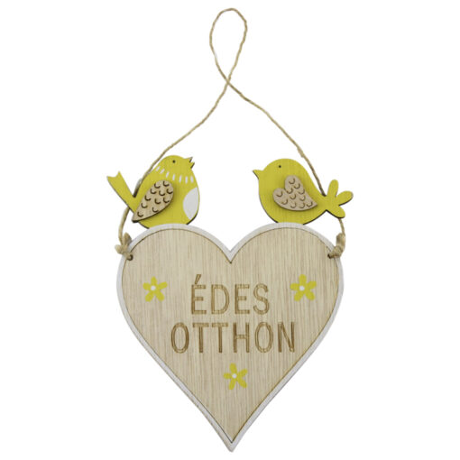 Decoratiune pentru usa din lemn Inima "Edes Otthon" 12?25 CM