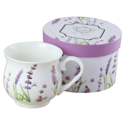 Cana portelan Classic Lavender 480 ml in cutie decorativa