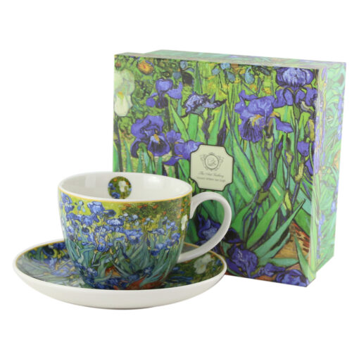 Cana portelan cu farfurie Jumbo 470 ml, "Irises" de V. van Gogh