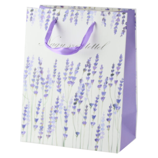 Punga cadou din hartie 18?23 CM - "Nagy szeretettel", lavanda