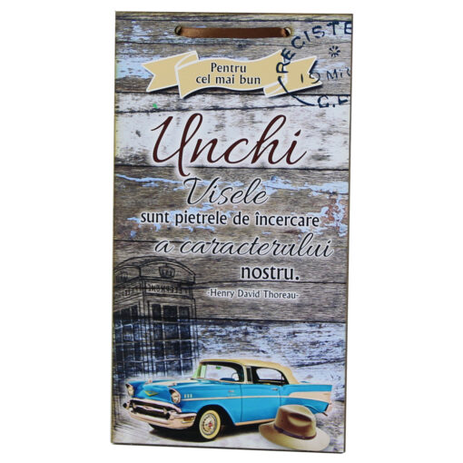 Tablou lemn personalizat "Pentru cel mai bun Unchi?"15x27 CM