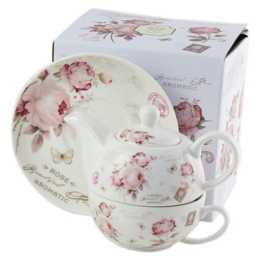 Set ceainic cu ceasca si farfurioara 350 ml/310 ml "Secesja" in cutie decorativa