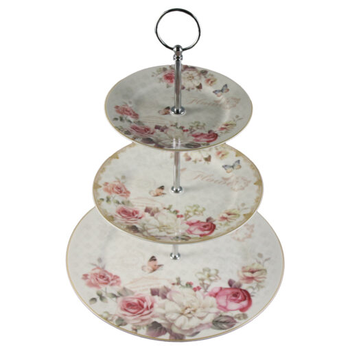 Platou din ceramica cu 3 nivele, Flower