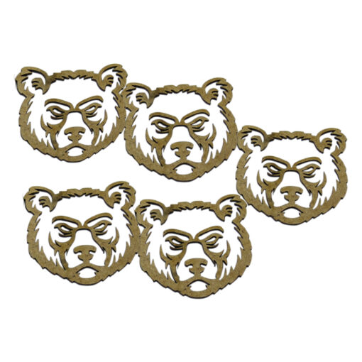 Set 5 decor craft Urs din lemn 4 CM