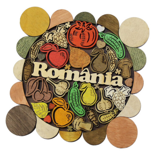 Suport oale din lemn Romania 18x18 CM