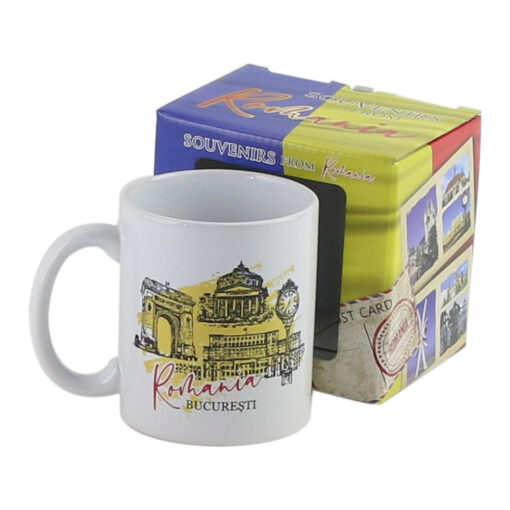 Cana ceramica Bucuresti, Romania, 300 ml, in cutie decorativa