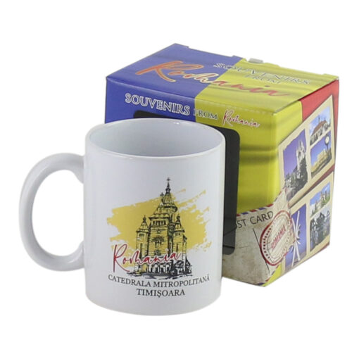 Cana ceramica Catedrala Mitropolitana Timisoara, 300 ml, in cutie decorativa