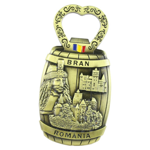 Magnet frigider cu desfacator din metal 5x9.5 CM, Romania, Butoi