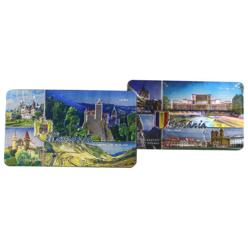 Magnet frigider din plastic 12x7 CM, Poze fata verso