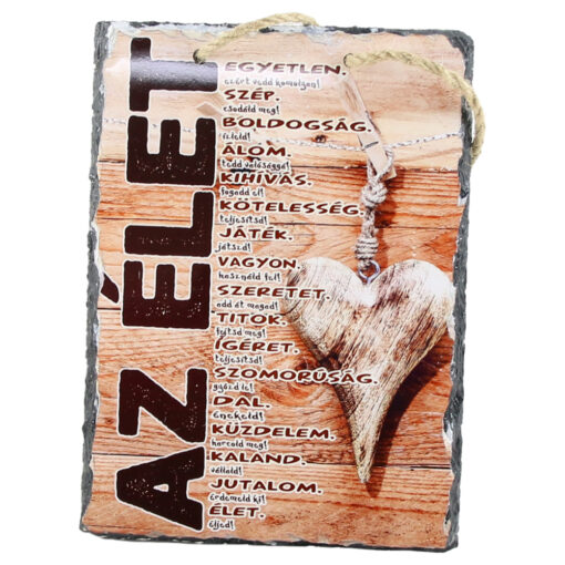 Placa ardezie de perete "Az elet egyetlen..." 14x19 CM