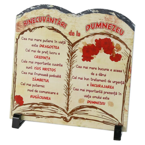 Placa ardezie "Binecuvantari de la Dumnezeu" 20x20 CM