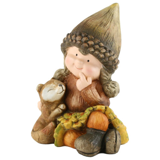 Figurina Fata cu vulpe 22x33 CM, din ceramica