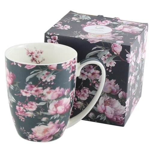 Cana portelan 380 ml "Noemi Black", in cutie decorativa