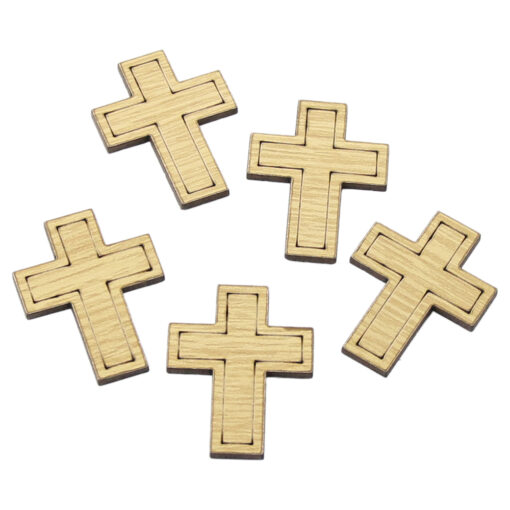 Set 5 decor craft Cruce din lemn 3x4 CM