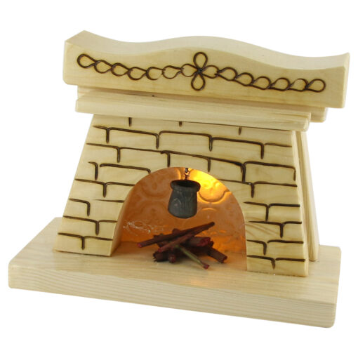 Decoratiune din lemn Semineu cu led 22x12x16 CM