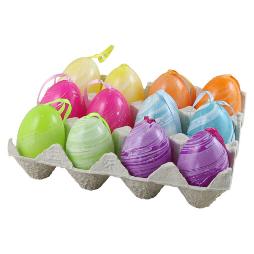 Set 12 oua din plastic 6 CM, cu cofraj, colorate