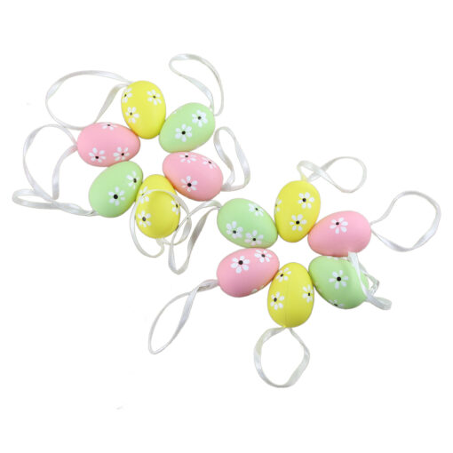 Set 12 oua din plastic 4 CM, decor Floral