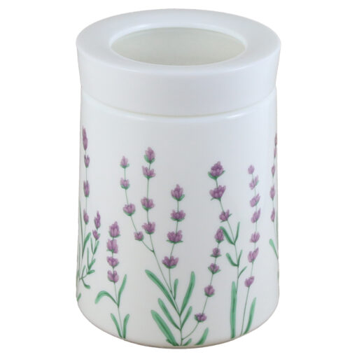 Suport condimente 750 ml, din sticla opal, cu capac din plastic, Lavanda