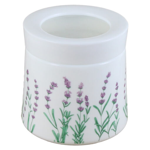 Suport condimente 500 ml, din sticla opal, cu capac din plastic, Lavanda