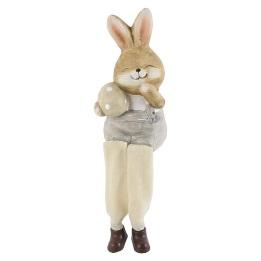 Figurina Iepuras din ceramica 21 CM, cu picioare mobile