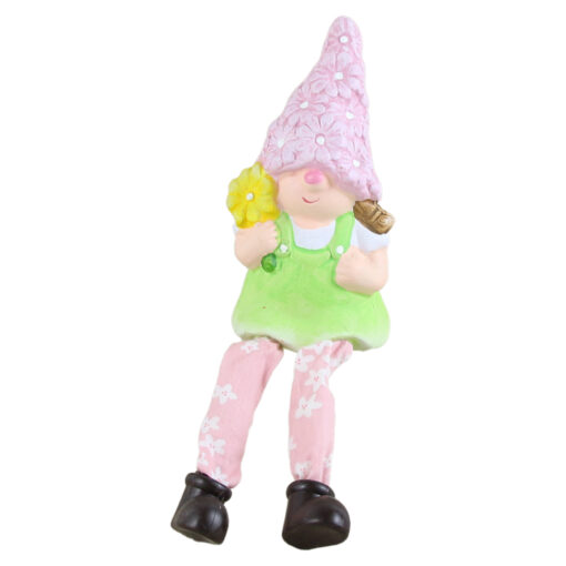 Figurina Fata din ceramica cu floare 20 CM, cu picioare mobile