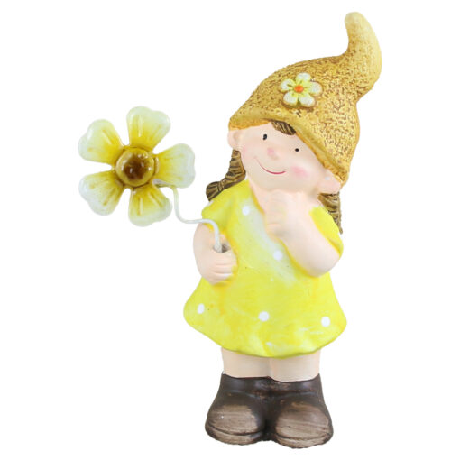 Figurina Copil din ceramica 15 CM, cu floare/fluture