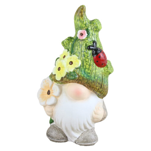 Figurina Spiridus gradinar cu sapca, din ceramica 16 CM