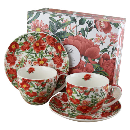 Set 2 cesti cu farfurii din portelan 250 ml "Felicity", in cutie decorativa