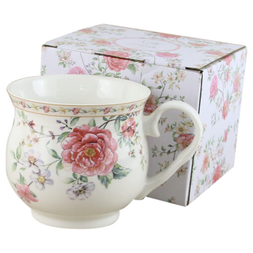 Cana portelan retro 530 ml, "Carissima", in cutie decorativa