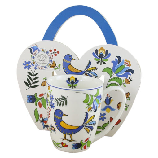 Cana portelan "Kashubian Bird" 350 ml, in ambalaj decorativ