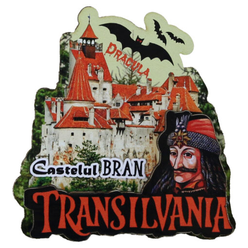 Magnet frigider din lemn "Castelul Bran" 7x7.5 CM, Transilvania