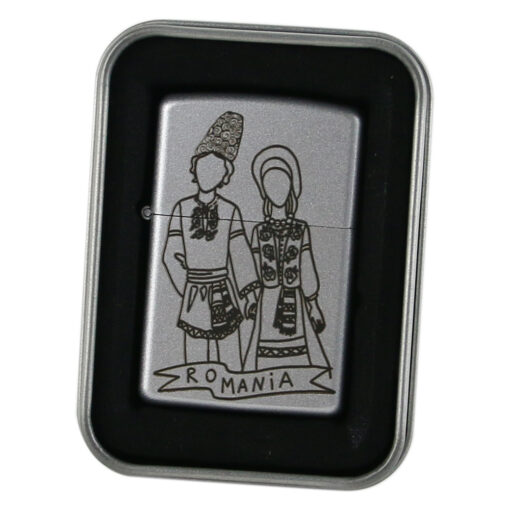 Bricheta metalica "Romania", 4?5.5 CM, Cuplu in port popular