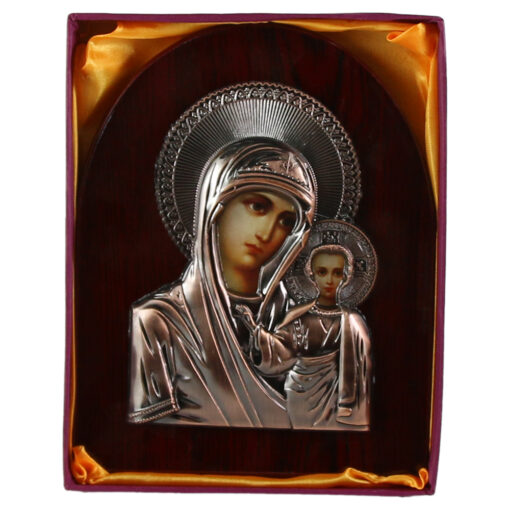 Icoana pe lemn, relief 14x17 CM, Maria cu pruncul